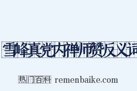 雪峰真党内禅师赞反义词是什么意思的图片